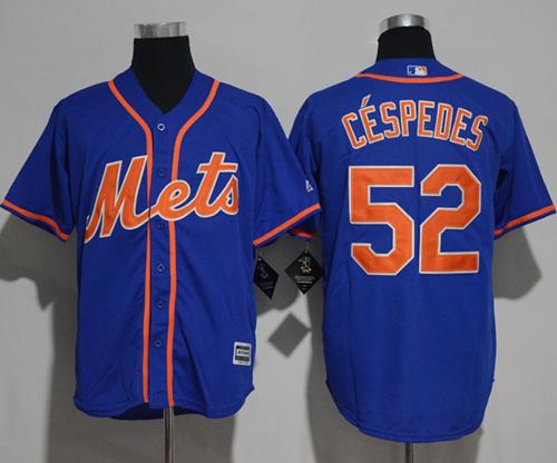 Mets #52 Yoenis Cespedes Blue New Cool Base Alternate Home Stitched MLB Jersey